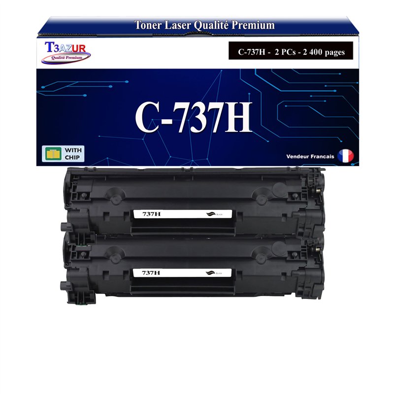 Lot de 2 Toner compatible avec Canon 737 (9435B002)- 2 400 pages