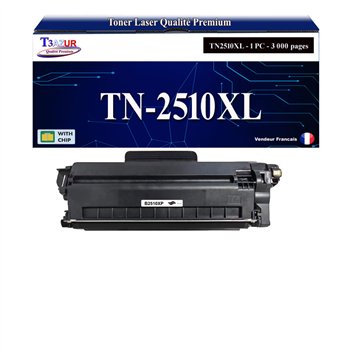 Toner Compatible Brother TN-2510XL Noir Haute Capacité – 3000 Pages