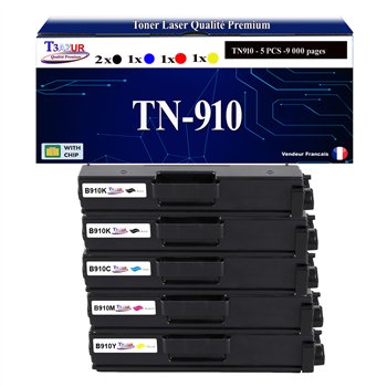 Lot de 4 toners compatibles Brother TN910
