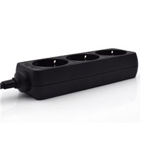 Multiprise 3 prises Ewent - Fiche Schuko 16 A - Noir