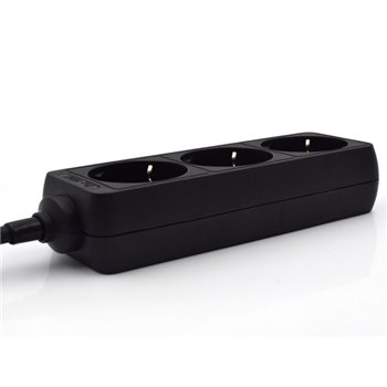 Multiprise 3 prises Ewent - Fiche Schuko 16 A - Noir