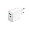 Chargeur USB-C Ewent 30 W - Charge rapide et sûre - 1 port USB-A - Blanc