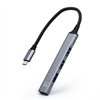 Hub USB Type-C Ewent EW1145 - 1 port USB 3.2 et 3 ports USB 2.0 - Design compact - Argent