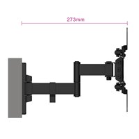 Support mural TV Ewent EW1522 - 3 points d'articulation - Supporte jusqu'à 42" - 20 kg - Noir