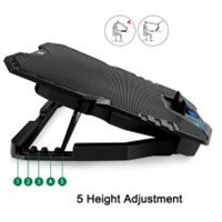 Support pour ordinateur portable Ewent - 5 ventilateurs silencieux jusqu'à 17" - 2 ports USB - 5 vitesses de ventilation