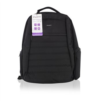 Sac à dos Ewent EW2528 Urban pour ordinateur portable jusqu'à 17 pouces - 5 compartiments - Matériau imperméable - Noir