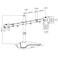 Support de bureau Ewent pour 2 écrans jusqu'à 32" - VESA Max 100x100 - Noir