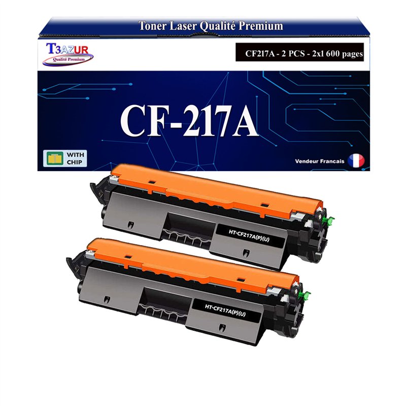 2x Toners compatibles avec HP CF217A (17A) - 1 600 pages
