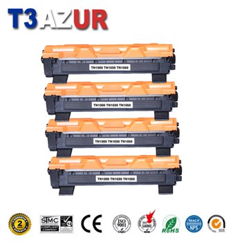 Lot de 4 Toners compatibles avec Brother TN1050 - 1 000 pages