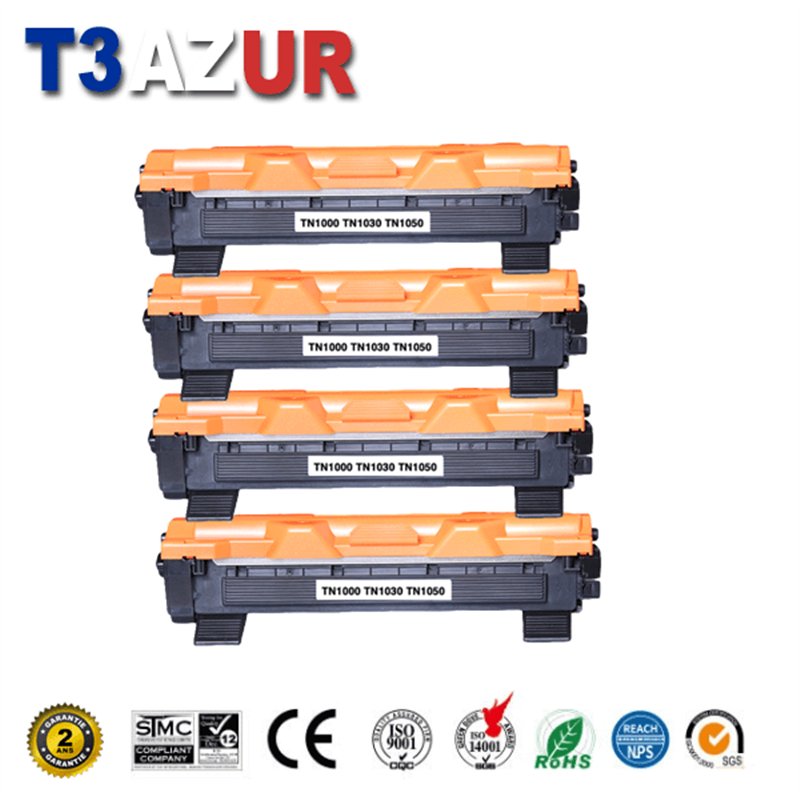 Lot de 4 Toners compatibles avec Brother TN1050 - 1 000 pages Lot de 4 Toners compatibles avec Brother TN1050 - 1 000 pages