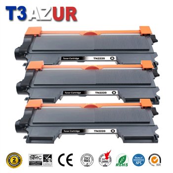 Lot de 3 Toners compatible avec Brother TN2220/ TN2010- 2 600 pages