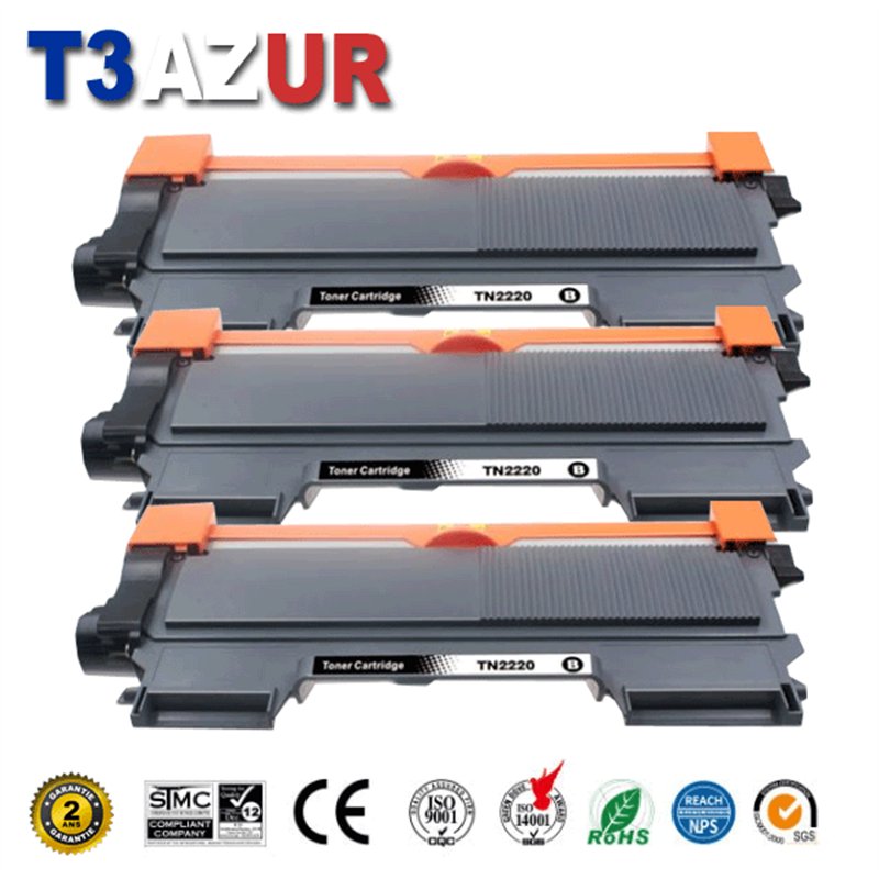 Lot de 3 Toners compatible avec Brother TN2220/ TN2010- 2 600 pages Lot de 3 Toners compatible avec Brother TN2220/ TN2010- 2 600 pages