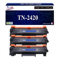 3x Toners Compatibles Brother TN-2420 / TN2410 Noir – Haute Capacité 3 000 Pages