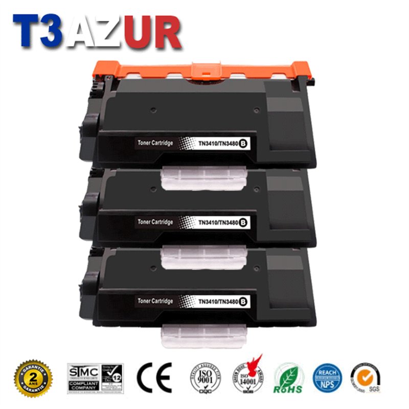 Lot de 3 Toners compatibles Brother TN3430/ TN3480 - 8 000 pages Lot de 3 Toners compatibles Brother TN3430/ TN3480 - 8 000 pages