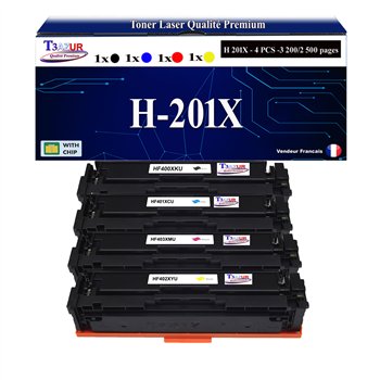 Lot de 4 Toners compatibles HP CF400X/ CF401A/ CF402A/ CF403A