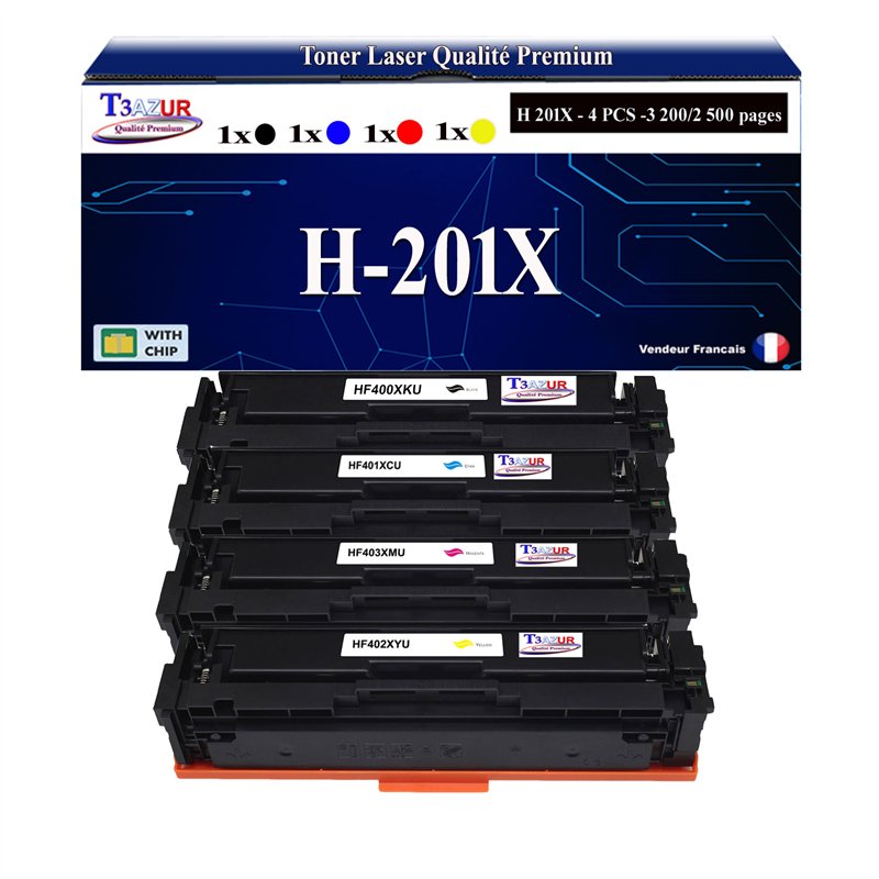 Lot de 4 Toners compatibles HP CF400X/ CF401A/ CF402A/ CF403A Lot de 4 Toners compatibles HP CF400X/ CF401A/ CF402A/ CF403A