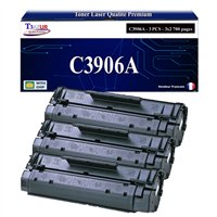Lot de 3 Toners compatibles HP C3906A (06A) - 2 700 pages