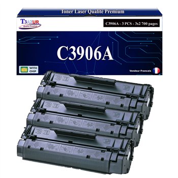 Lot de 3 Toners compatibles HP C3906A (06A) - 2 700 pages