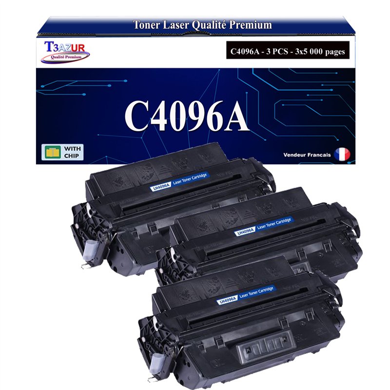 Lot de 3 Toners compatibles HP C4096A (96A) / EP32 - 5 000 pages Lot de 3 Toners compatibles HP C4096A (96A) / EP32 - 5 000 pages