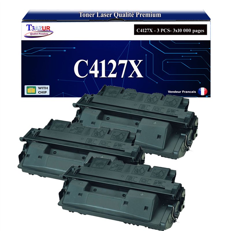 3x Toner compatible HP C4127X/C4127A/C8061X (27X/27A/61X) / Canon EP52 (3839A003) - 10 000 pages 3x Toner compatible HP C4127X/C4127A/C8061X (27X/27A/61X) / Canon EP52 (3839A003) - 10 000 pages