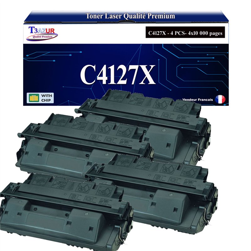 4x Toner compatible HP C4127X/C4127A/C8061X (27X/27A/61X) / Canon EP52 (3839A003) - 10 000 pages
