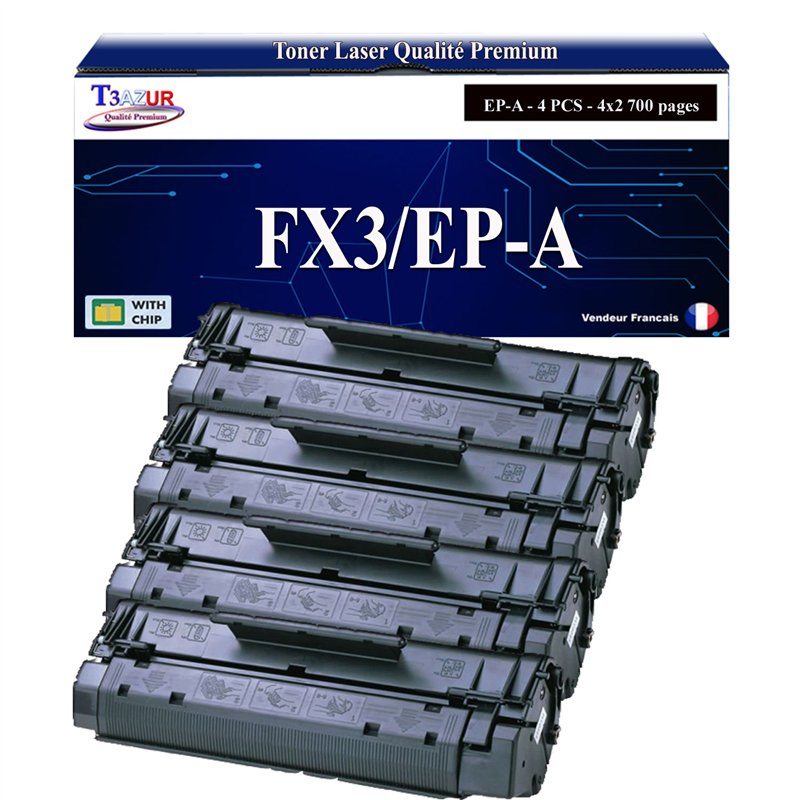4x Toners compatibles Canon FX3/EP-A (1557A003/1548A003) - 2 700 pages 4x Toners compatibles Canon FX3/EP-A (1557A003/1548A003) - 2 700 pages