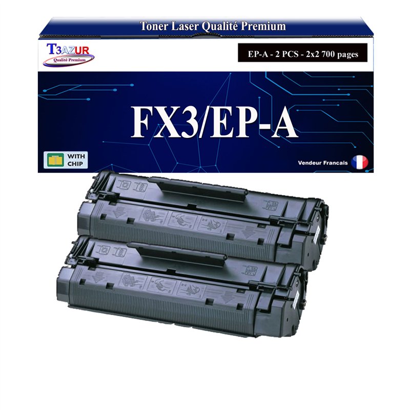 2x Toners compatibles Canon FX3/EP-A (1557A003/1548A003) - 2 700 pages 2x Toners compatibles Canon FX3/EP-A (1557A003/1548A003) - 2 700 pages