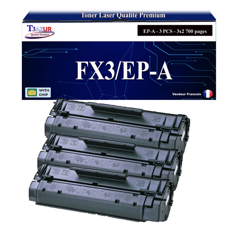 3x Toners compatibles Canon FX3/EP-A (1557A003/1548A003) - 2 700 pages 3x Toners compatibles Canon FX3/EP-A (1557A003/1548A003) - 2 700 pages