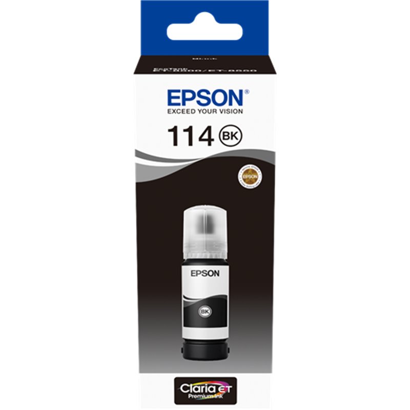 Epson 114 Black - Bouteille d'encre pigmentée originale C13T07A140 Epson 114 Black - Bouteille d'encre pigmentée originale C13T07A140