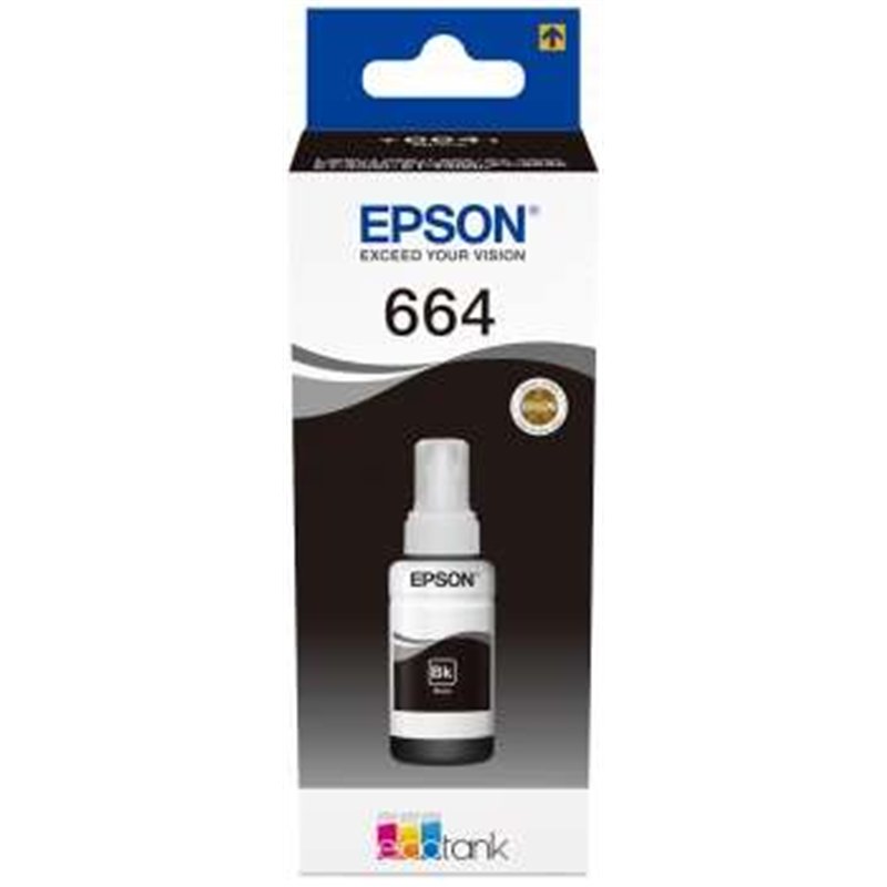 Bouteille d'encre noire d'origine Epson T6641 - C13T664140 Bouteille d'encre noire d'origine Epson T6641 - C13T664140