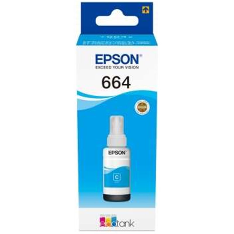 Bouteille d'encre cyan d'origine Epson T6642 - C13T664240 Bouteille d'encre cyan d'origine Epson T6642 - C13T664240