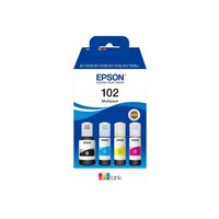 Lot de 4 bouteilles d'encre d'origine Epson 102 - C13T03R640