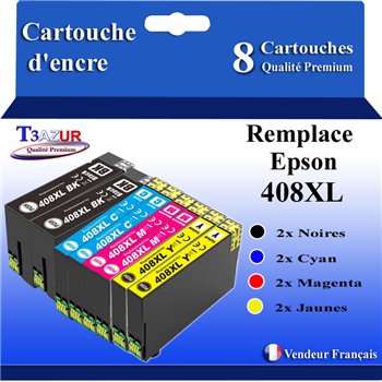 Lot de 4 Cartouches d'encre génériques Epson 408L