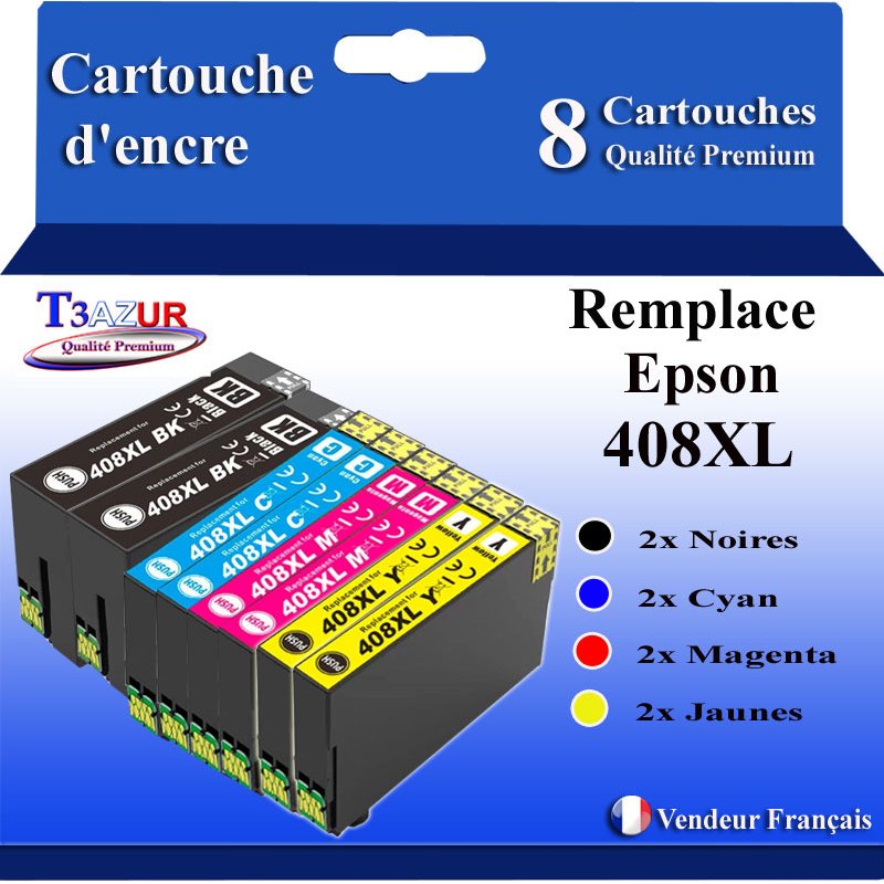 Lot de 4 Cartouches d'encre génériques Epson 408L