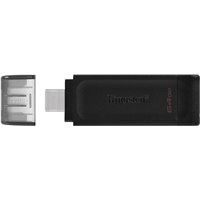 Mémoire USB Type C Kingston DataTraveler 70 64 Go - USB-C 3.2 Gen 1 - Avec couvercle - Noir (Pendrive)