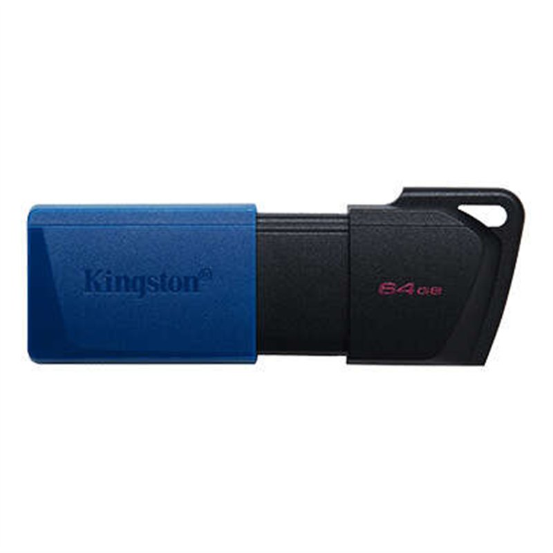 Clé USB Kingston DataTraveler Exodia M 64 Go - USB 3.2 Gen 1 - Capuchon amovible - Porte-clés - Noir/Bleu (clé USB)