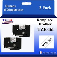 Ruban pour étiquettes laminé générique Brother TZe151 - Texte noir sur fond transparent - Largeur 24 mm x 8 mètres