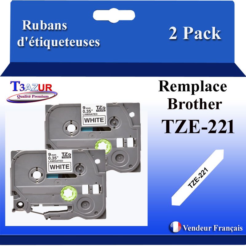 Rubans générique Brother TZE-221 (TZ-221)- Noire/Blanche- 9mm * 8m Rubans générique Brother TZE-221 (TZ-221)- Noire/Blanche- 9mm * 8m