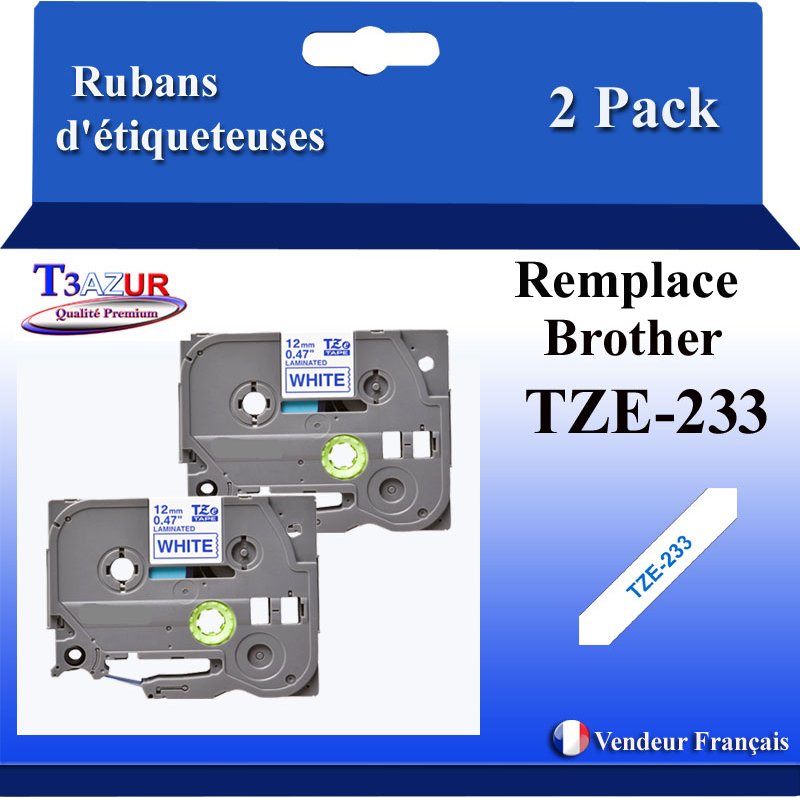 Ruban générique Brother TZE-233 (TZ-233)- Bleue/Blanche- 12mm * 8m Ruban générique Brother TZE-233 (TZ-233)- Bleue/Blanche- 12mm * 8m