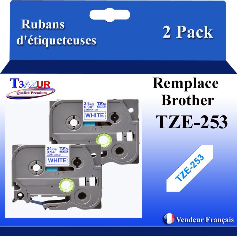 Ruban générique Brother TZE251 (TZ-251)- Noire/Blanche- 24mm * 8m Ruban générique Brother TZE251 (TZ-251)- Noire/Blanche- 24mm * 8m