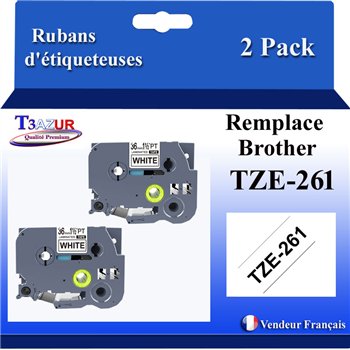 Ruban générique Brother TZE251 (TZ-251)- Noire/Blanche- 24mm * 8m