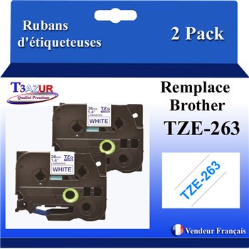 Ruban générique Brother TZE251 (TZ-251)- Noire/Blanche- 24mm * 8m