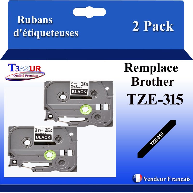 Ruban générique Brother TZE-315 (TZ-315)- Blanche/Noire- 6mm * 8m Ruban générique Brother TZE-315 (TZ-315)- Blanche/Noire- 6mm * 8m