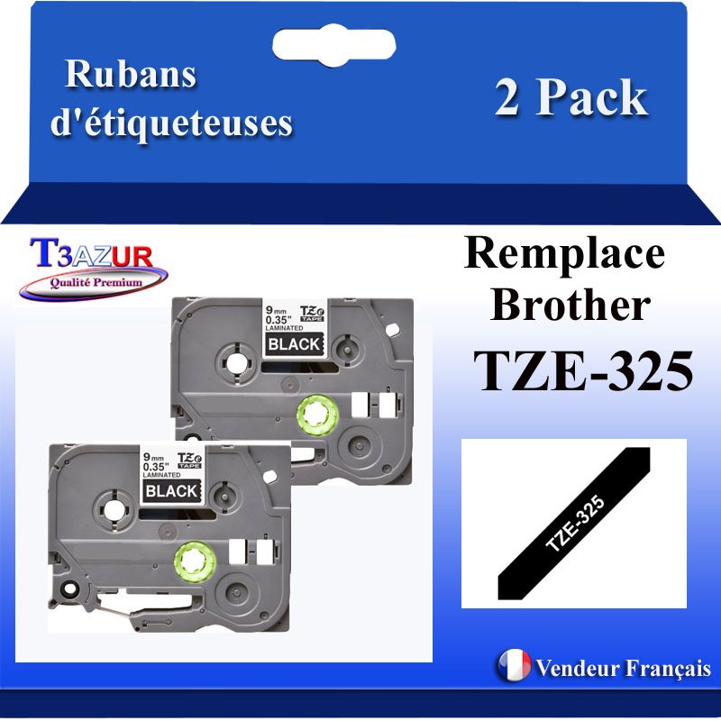 Ruban générique Brother TZE-325 (TZ-325)- Blanche/Noire- 9mm * 8m Ruban générique Brother TZE-325 (TZ-325)- Blanche/Noire- 9mm * 8m