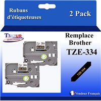 Ruban générique Brother TZE-325 (TZ-325)- Blanche/Noire- 9mm * 8m