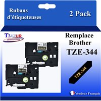 Ruban générique Brother TZE-335 (TZ-335)- Blanche/Noire- 12mm * 8m