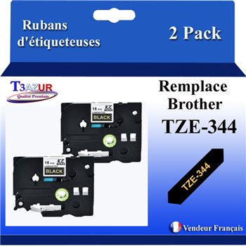 Ruban générique Brother TZE-335 (TZ-335)- Blanche/Noire- 12mm * 8m