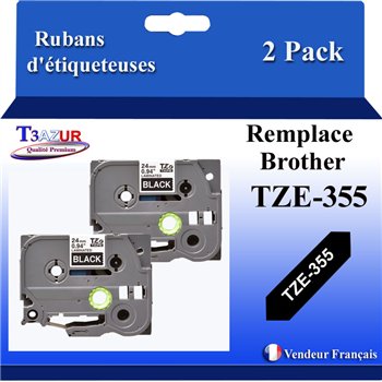 Ruban générique Brother TZE-335 (TZ-335)- Blanche/Noire- 12mm * 8m