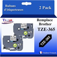 Ruban générique Brother TZE-335 (TZ-335)- Blanche/Noire- 12mm * 8m