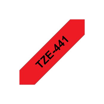 Ruban pour étiquettes laminé générique Brother TZe441 - Texte noir sur fond rouge - Largeur 18 mm x 8 mètres